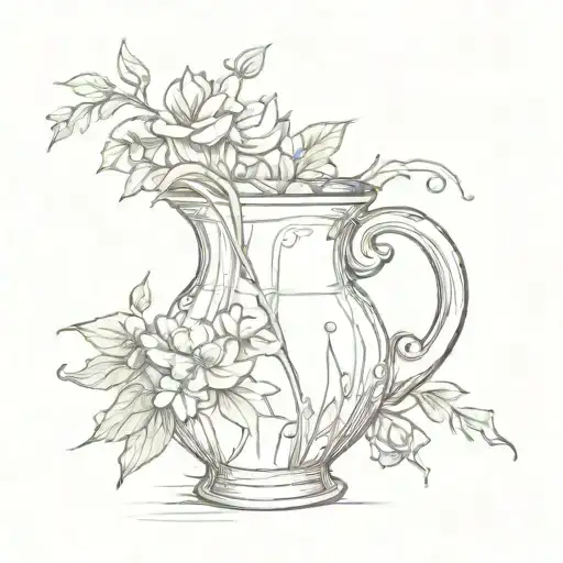 Floral Vase Pouring Water