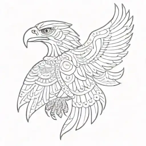 Albanian Eagle In Aztec Style
