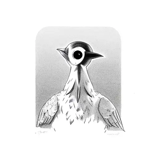 Raven With Its Head Shaped Like A Security Camera