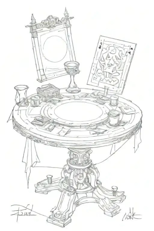 Rulete Table And Card Behind It