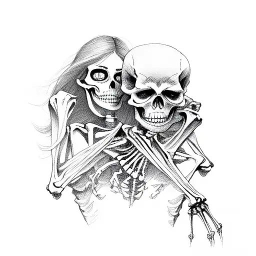 Skeleton Holding Woman