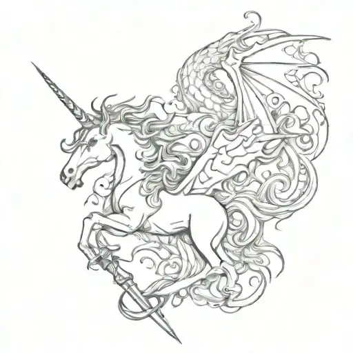 Unicorn And Dragon