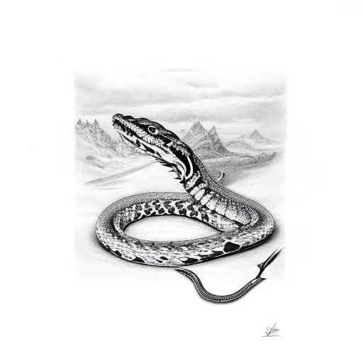 Sword With Rattlesnake Around It