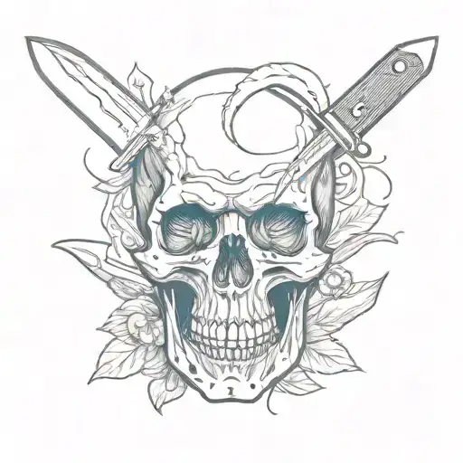 Skull With Santoku Knife