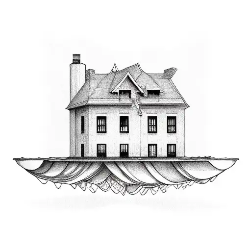 House Floating On The Ocean