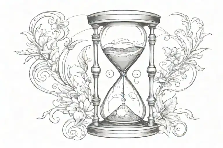 Hourglass With Clock Hands