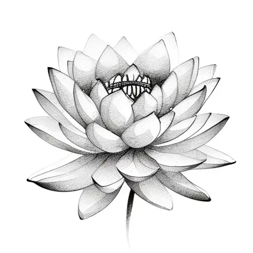 Inkwash Brushstroke Lotus Flower