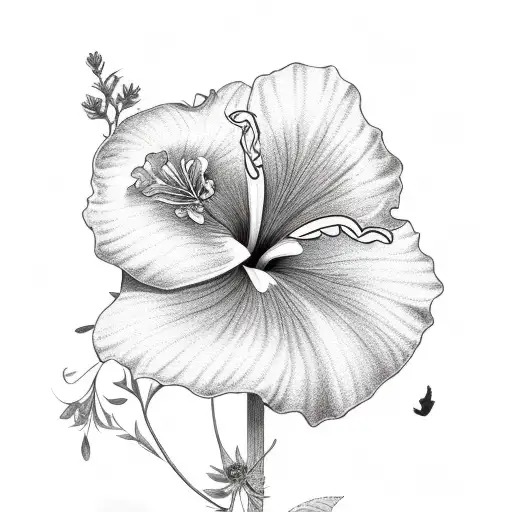 Lighthouse With Hibiscus Flowers