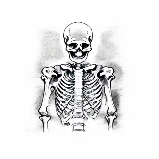 Skeleton With A Sword Through His Body