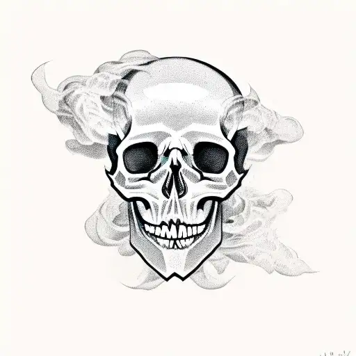 Screaming Skull With Smoke