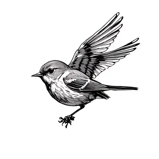 Robin Bird Flying Away