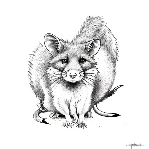 A Rat Sitting On Top Of A Fox