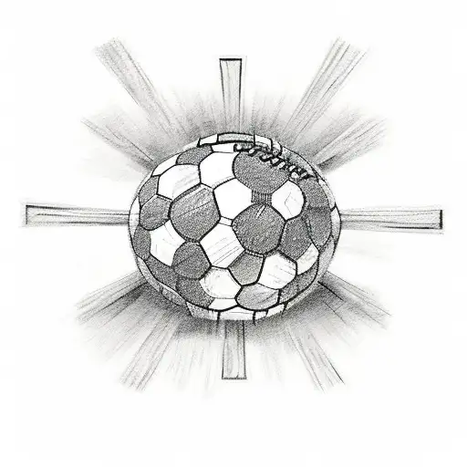 Wooden Holy Cross Sticking Out Of A Detailed Football Field