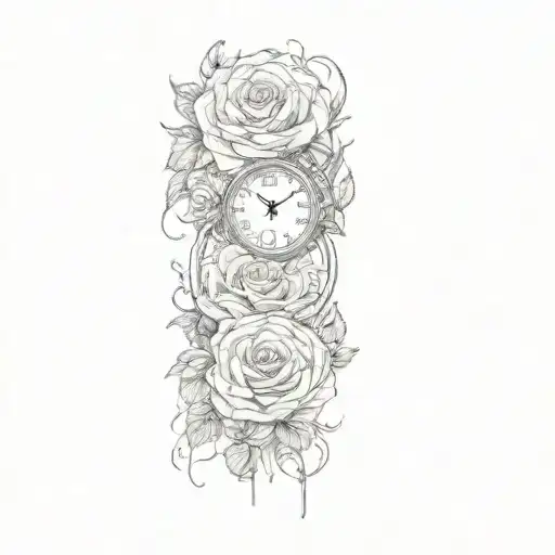 A Clock And Roses