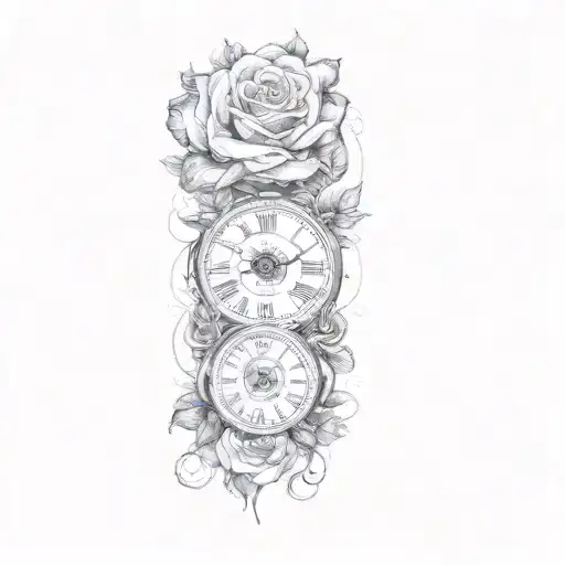 A Clock And Roses