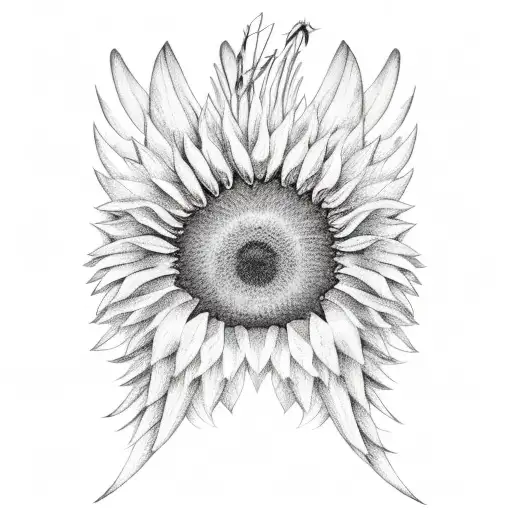 Angel Wings And Sunflowers