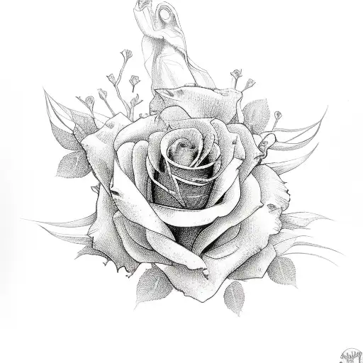 Virgen Mary With Roses