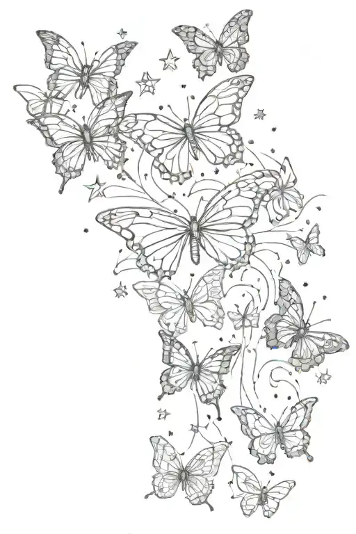 Butterflies And Stars Representing Anxiety Mental Health