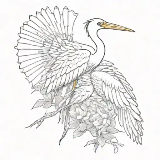 Chinese Fan With Storks