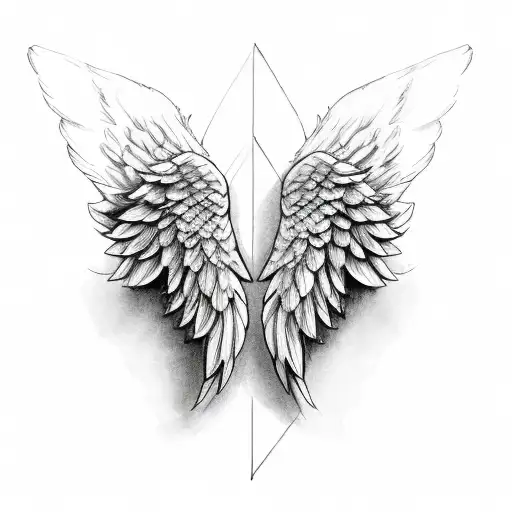 Angel Wings With J Initial