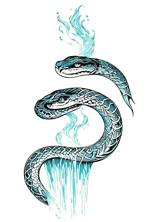 Snake Waterfall Flowing