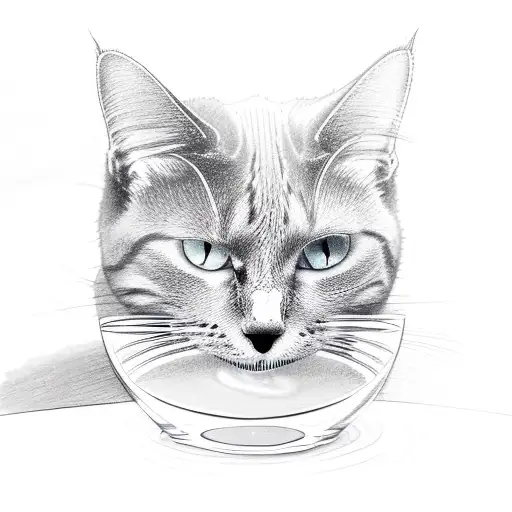 Cat Drinking Water From Pool