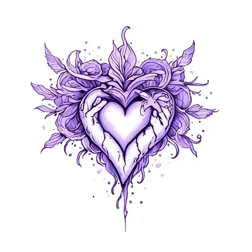 Beauty Is Pain With Small Purple Heart
