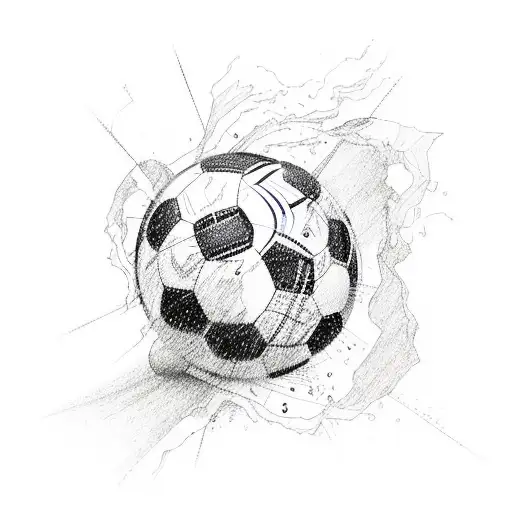 Pretty Soccer Line Drawing