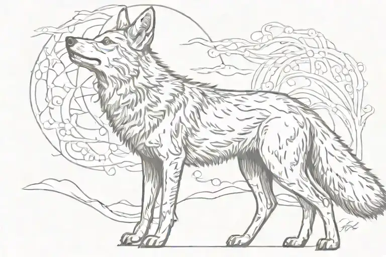 Coyote Howling Moon