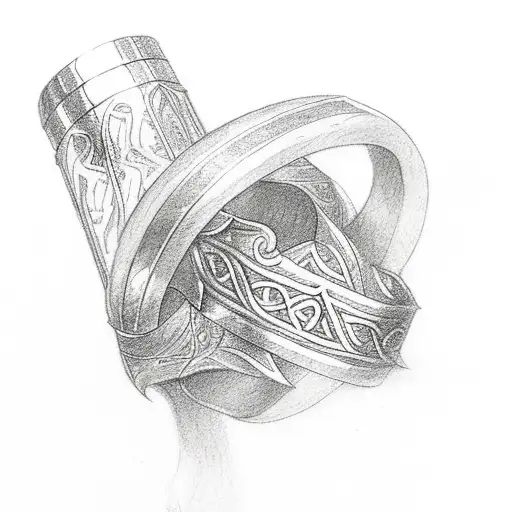 Lord Of The Rings Narsil Sword And Ring Design