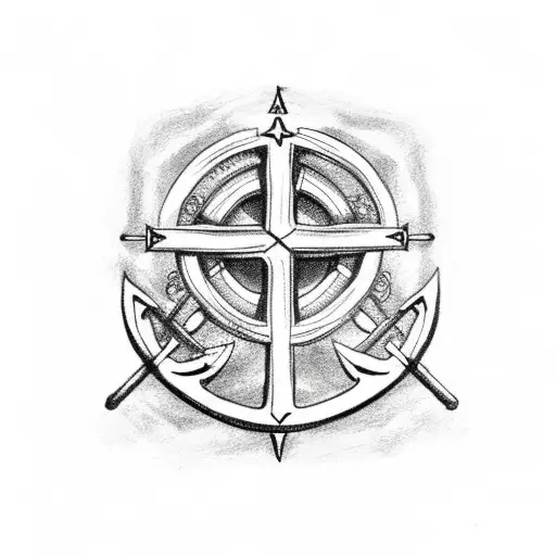 Cross Anchor Compass