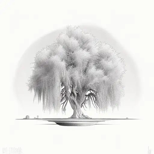 Willow Tree With Minimal Colours And Not Too Moody Looking