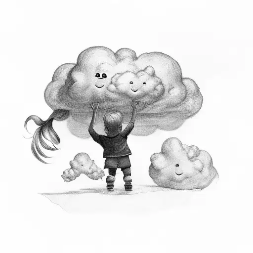 Little Kid With A Cloud Instead Of A Head