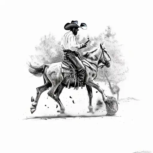 Cowboy On A Horse