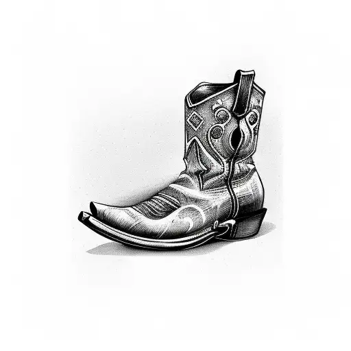 Cowboy Boot With Whiskey Bottle
