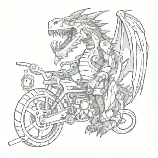 Mechanic Dragon With Wrench Symbolizing