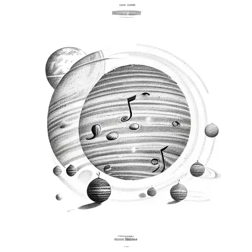 Old Music Hall With One Pianist Surrounded By Planets