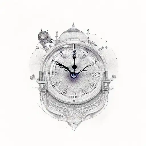 Clock With Violet Arms