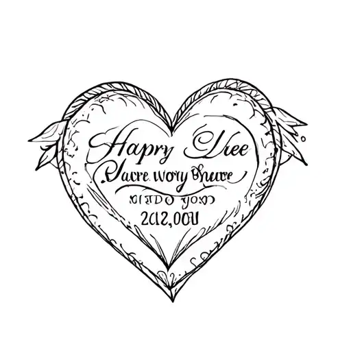 Heart Shape With Birth Date