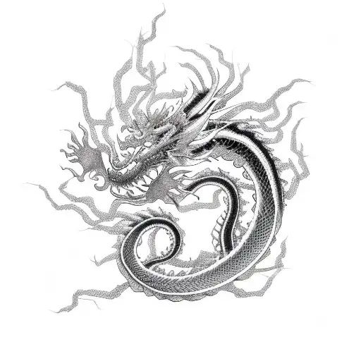 Long Black Chinese Dragon