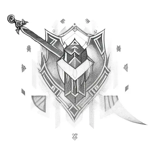 Nordic Pattern With Sword Coming Out