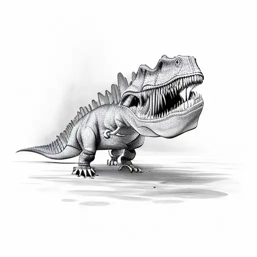 Dinosaur In A Shoe Drinking Tea