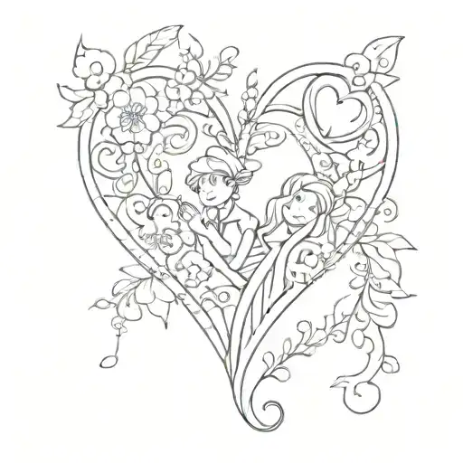 Combine Your Kids' Names In A Creative Way Within A Heart Design