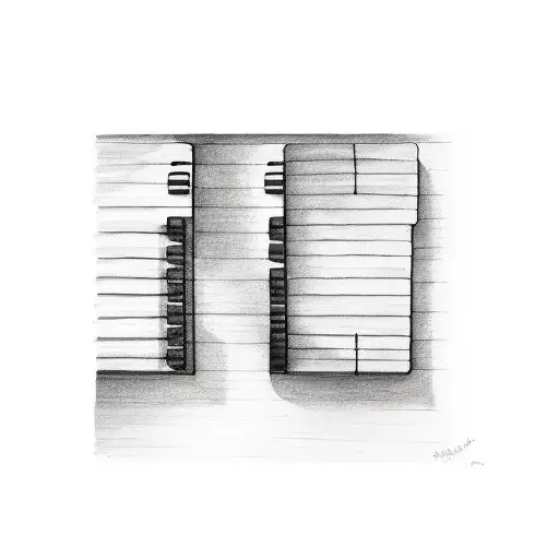 Piano Keys Creating Music Tones Going Out Of The Piano