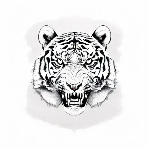 Skulls With Tiger And Money Around