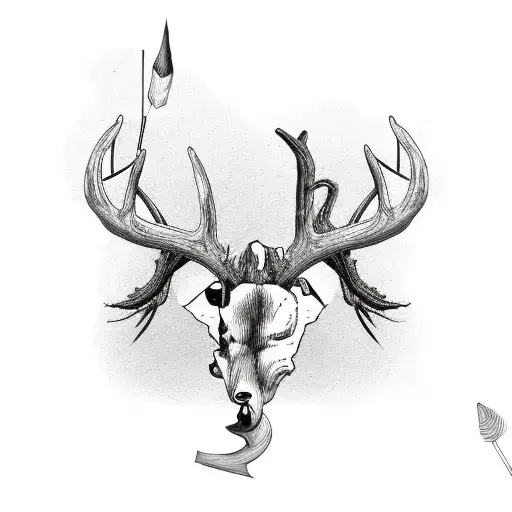 Deer Antler With An Arrow