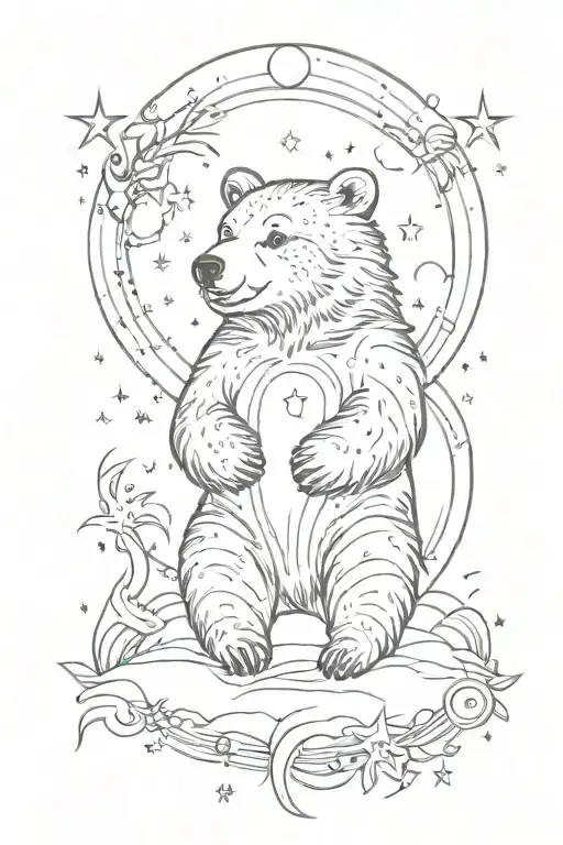 Constellation Little Bear Sun Moon In A Straight Line