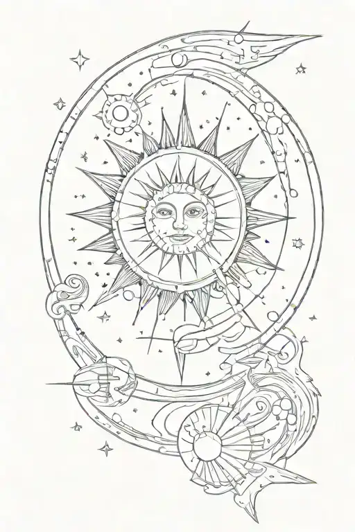 Constellation Sun Moon In A Straight Line