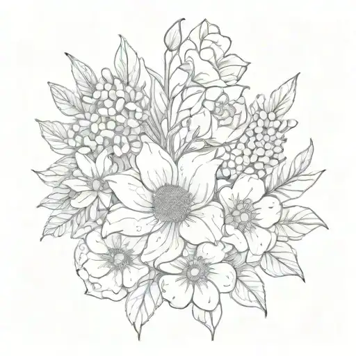 January March April October November Birth Flower Bouquet