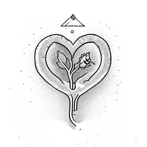 Plant Sprouting Through Heart